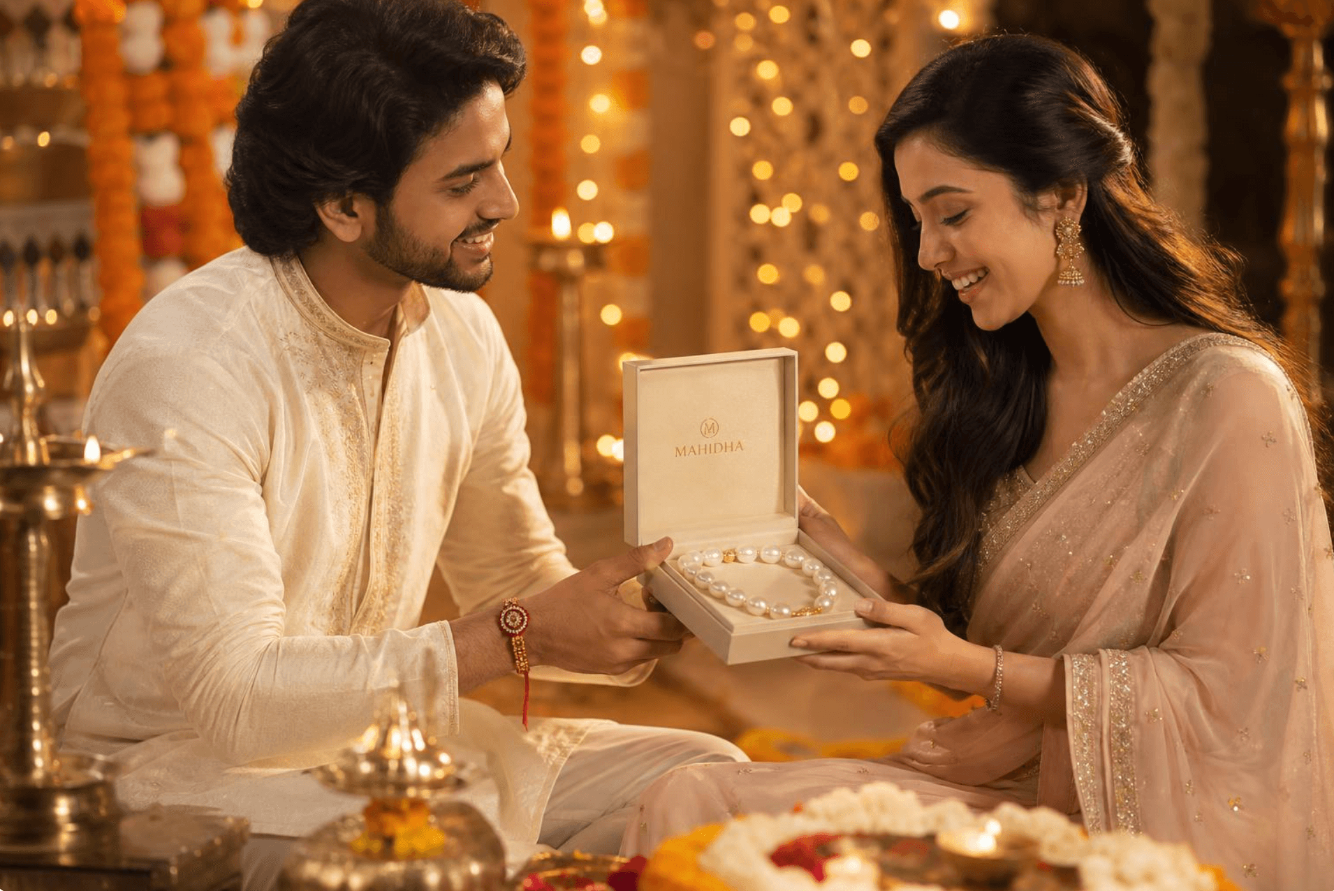Rakhi gifts — pearls and silver for cherished bonds